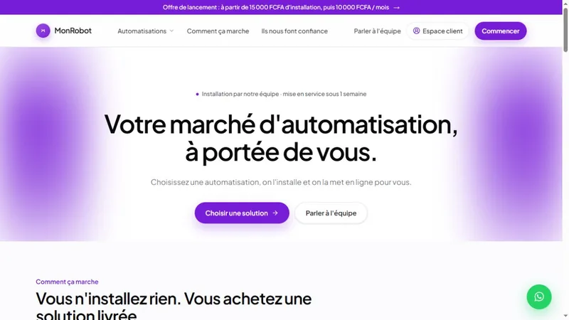 Aperçu du site MonRobot